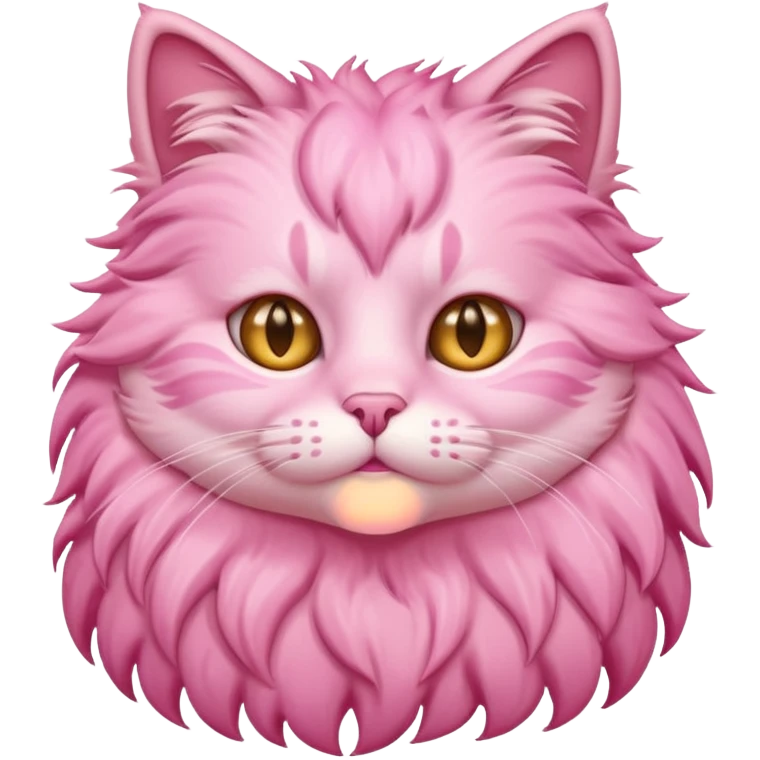 Fluffy pink cat emoji