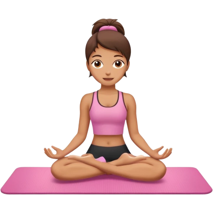 Pilates girl on a pink mat emoji