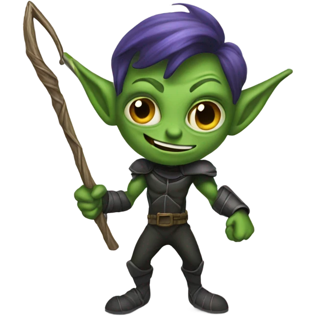 A green goblin holding a staff emoji