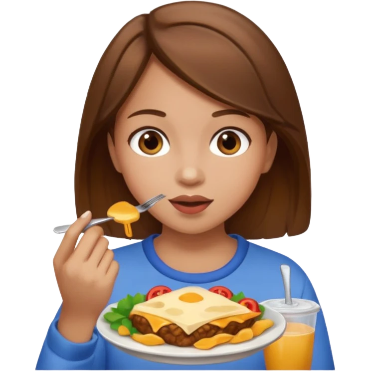 everyday life, food, girl, brown hair emoji