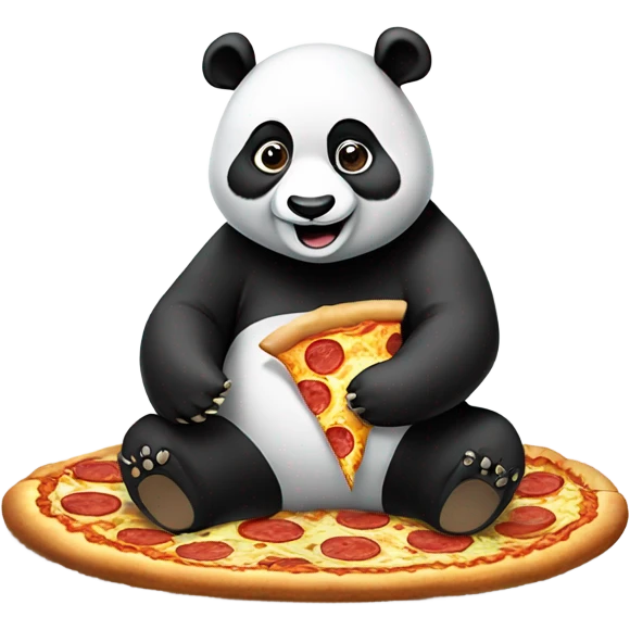 panda eating pizza emoji