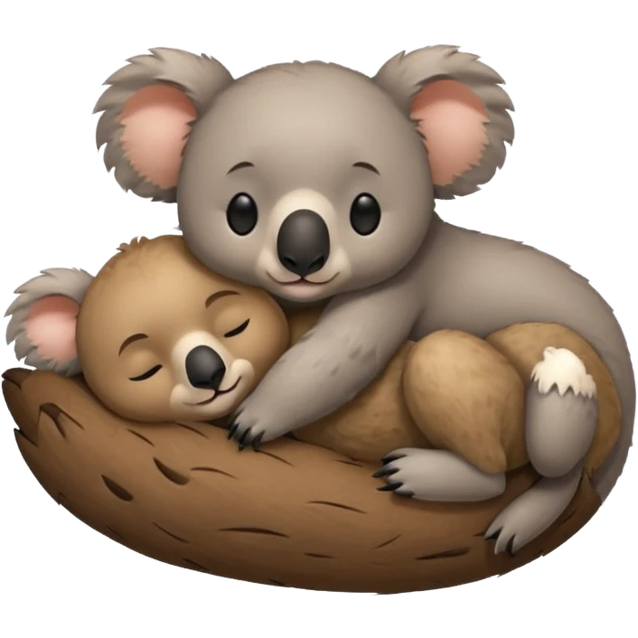 Koala sleeping with bear emoji