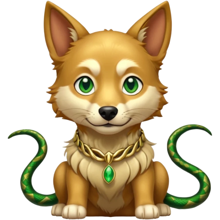 loki god of mischief as a dog. he as snakes.  dynamic pose emoji