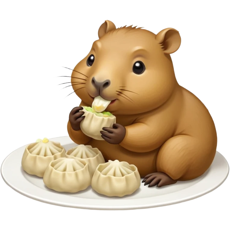 Capybara eating dumplings  emoji