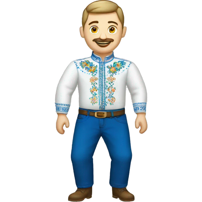Ukrainian in embroidered shirt and blue trousers emoji