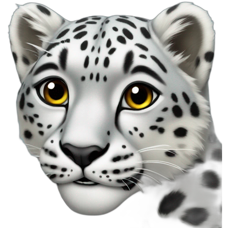 two snow leopard friends emoji