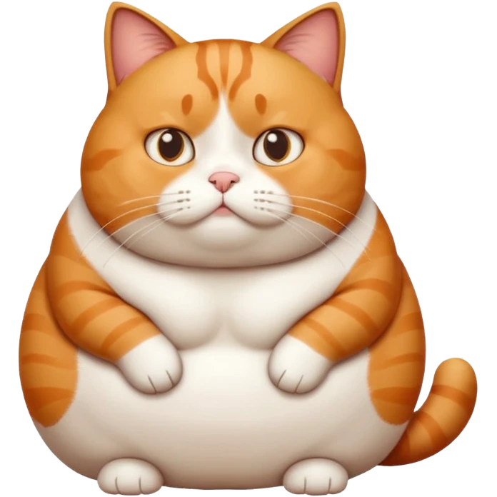 cute fat cat confused whole body emoji