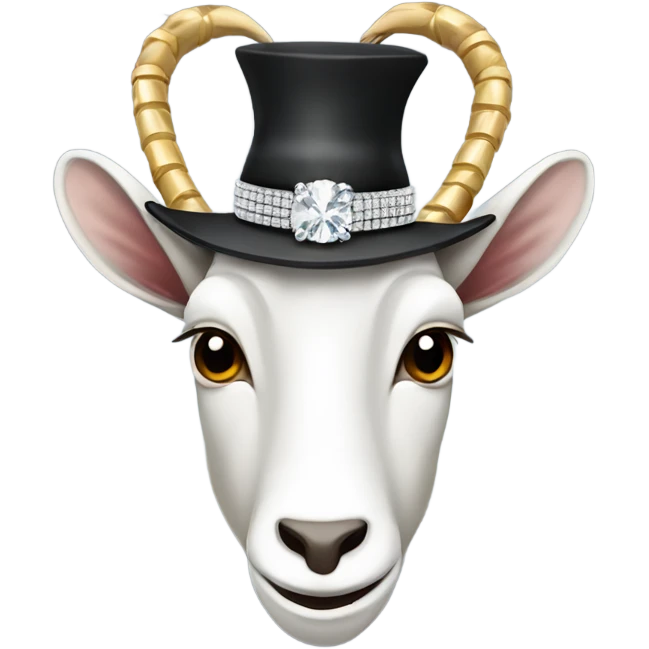 Billy goat wearing diamond chain and hat emoji