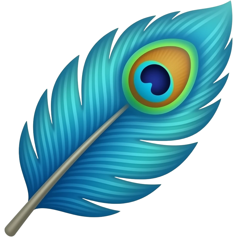 I want a peacock feather with little royal blue background emoji