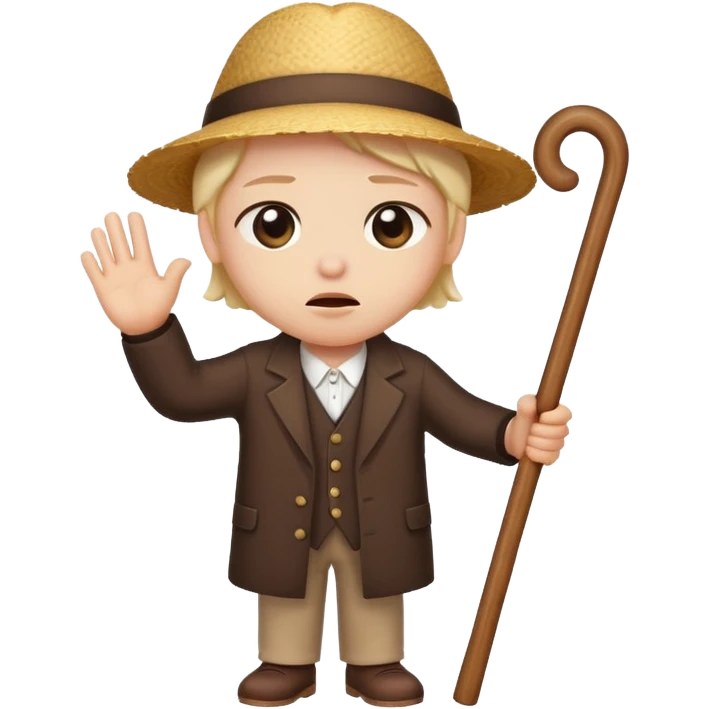 cartoon character with Resentment - bitter indignation at having been treated unfairly - waving cane emoji