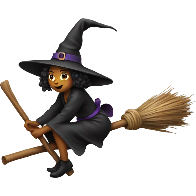 Witch on a broom emoji
