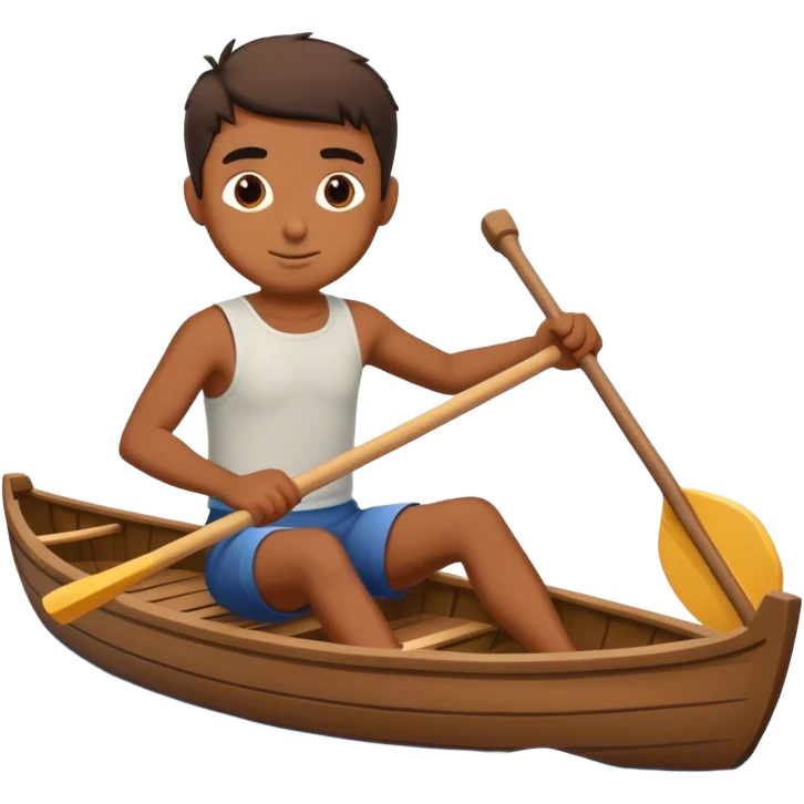 brown Boy rowing boat emoji