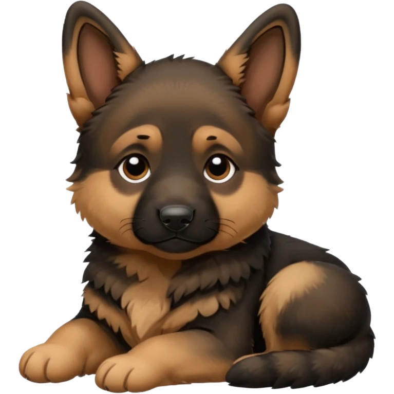 German shepherd puppy, sleepy emoji