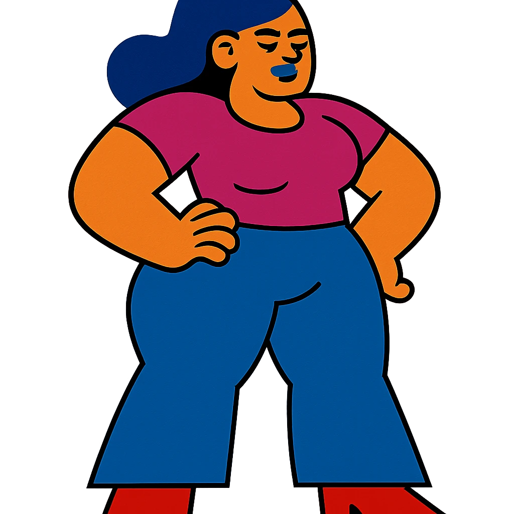 woman with exaggerated proportions emoji
