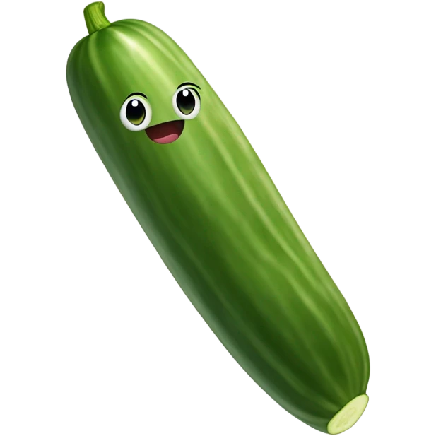 Wide long cucumber with tounge out emoji