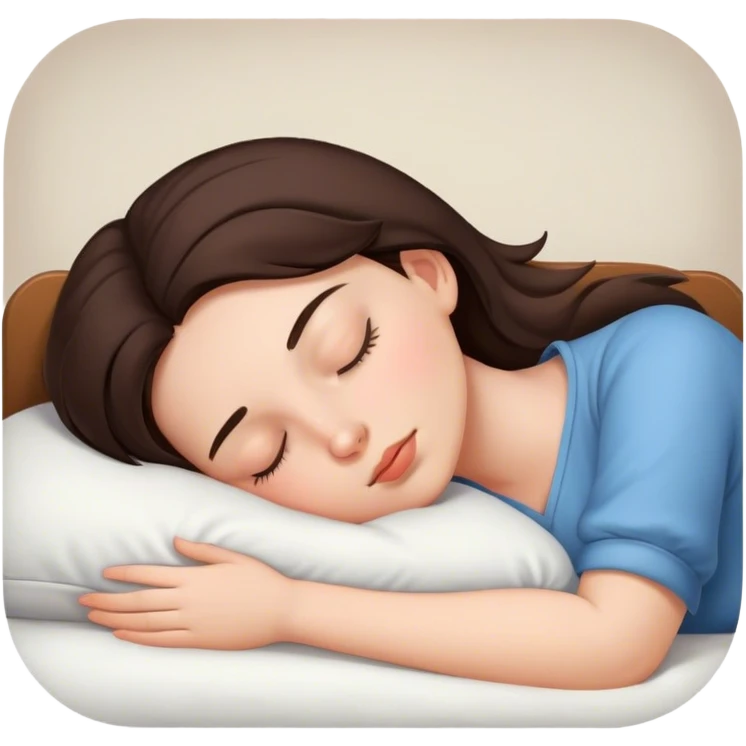 Brunette girl sleepin emoji