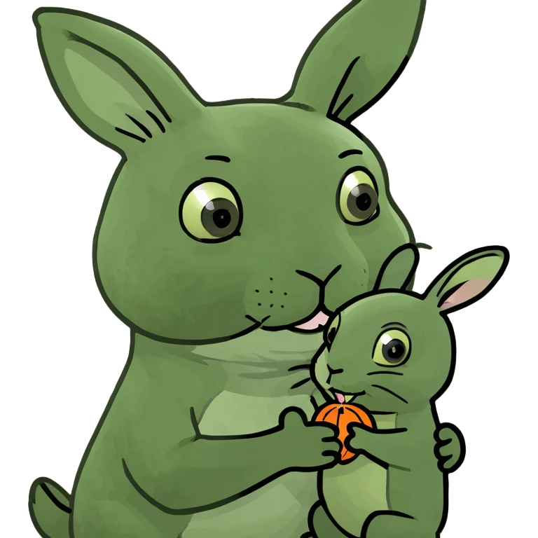 rabbit holding a squirrel  emoji