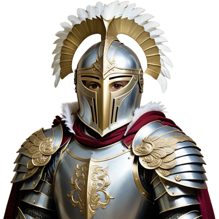 large suit of armor which covers most of their body along with their head. The armor is extremely intricate, with large shoulder pads that are decorated with a feathery material hanging from the bottom of them that covers Stanley's body like a cape. The mask they wears with this armor is surrounded with similar material that hangs off their head, somewhat resembling a lion's mane and incorporating gas mask filters emoji