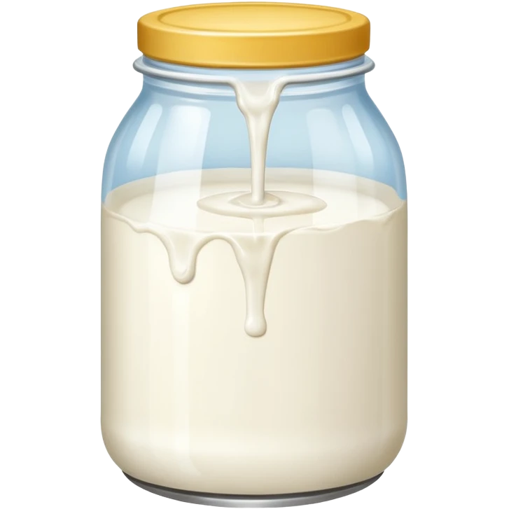 a jar of milk but the top is sticky and its dripping but theres no lit emoji