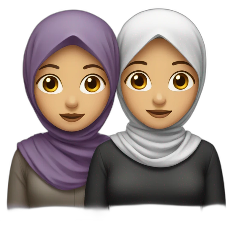 Two girl one with hijab emoji