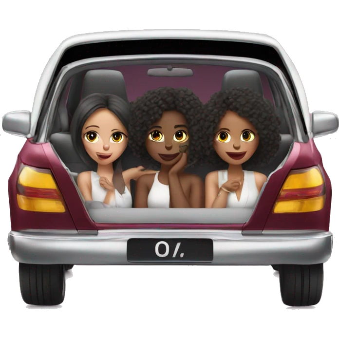 3 girls in expensive car emoji