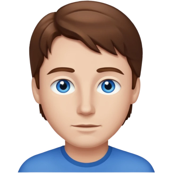 Dan Miller brown hair, blue eyes emoji