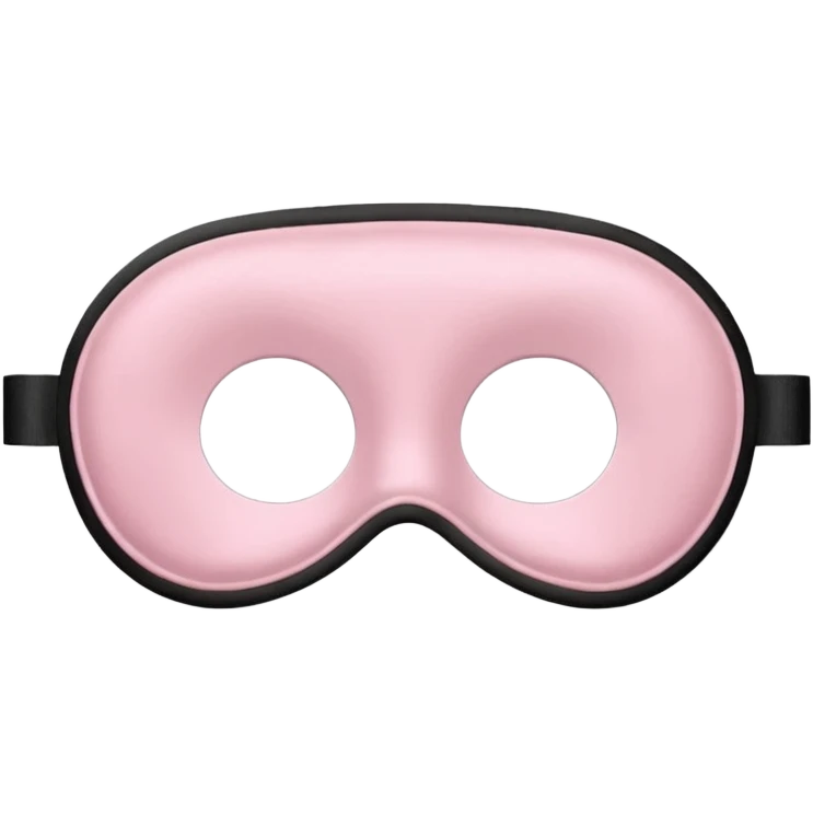 Pastel pink sleep mask made of silk, clean composition emoji