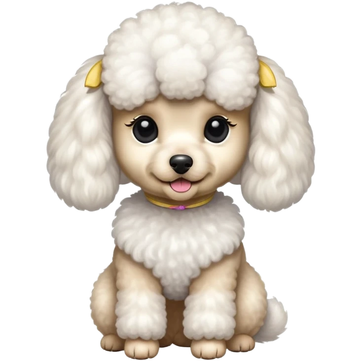 Small poodle with high ponytail emoji