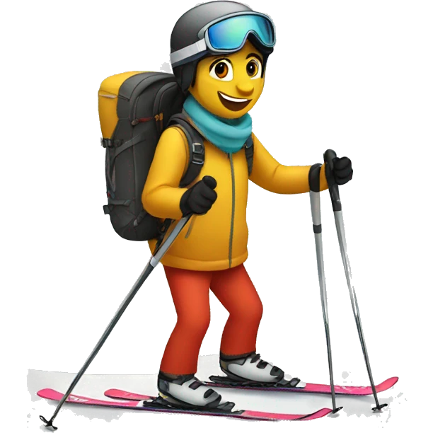 Skiing friends  emoji