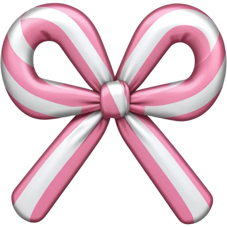 candy cane bow shape with in light pink with a satin bow emoji