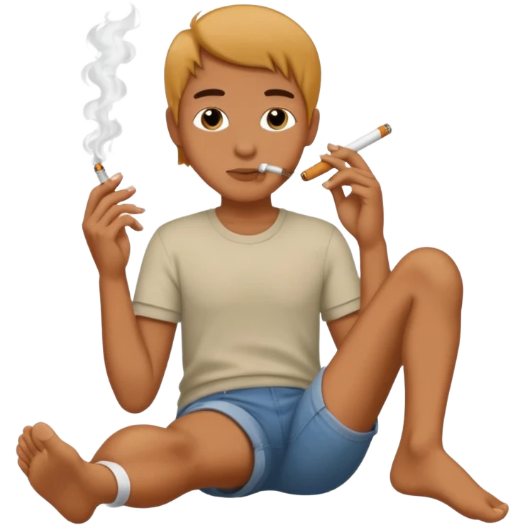 Smoking with feet emoji