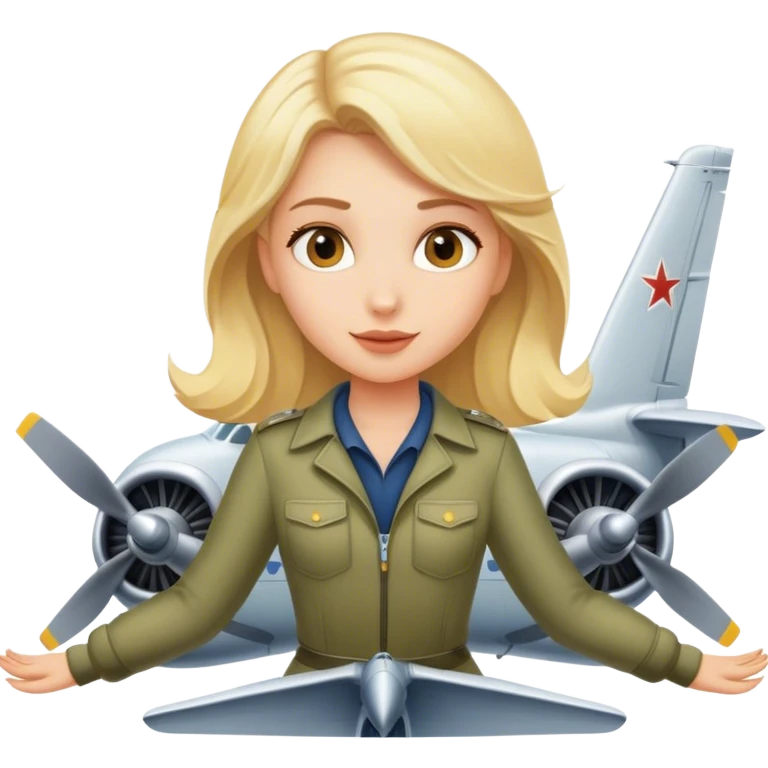 Blonde girl flying plane emoji