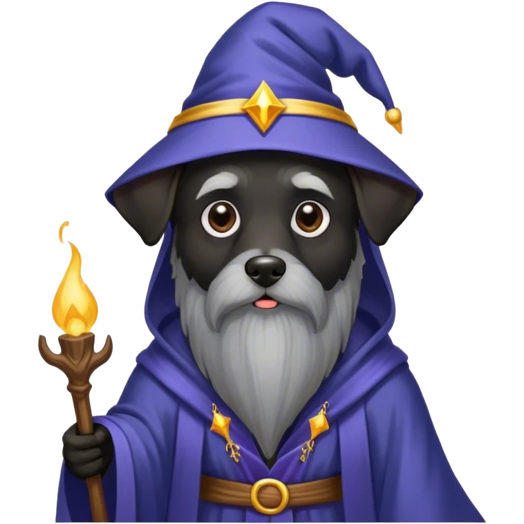 black dog Wizard emoji