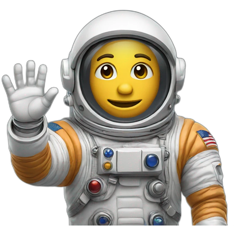 Astronaut waving hello emoji