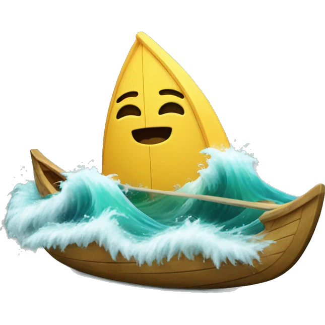 Wave with a canoe emoji