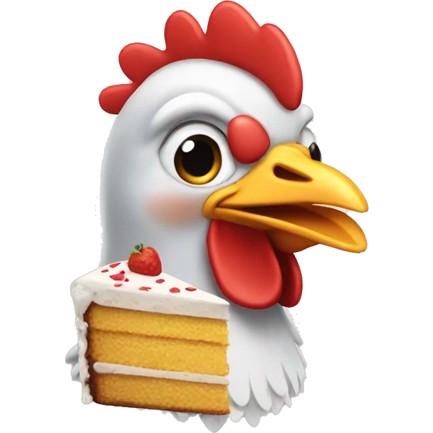 a chicken with a cake for a head medal emoji  emoji