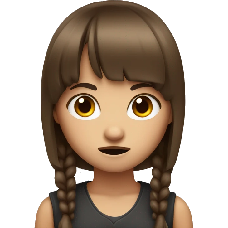 furious girl with brown hair and a fringe emoji