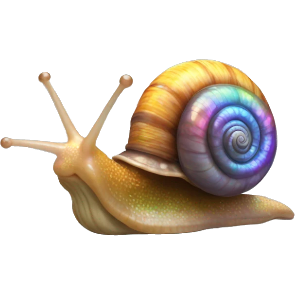 Holographic snail emoji