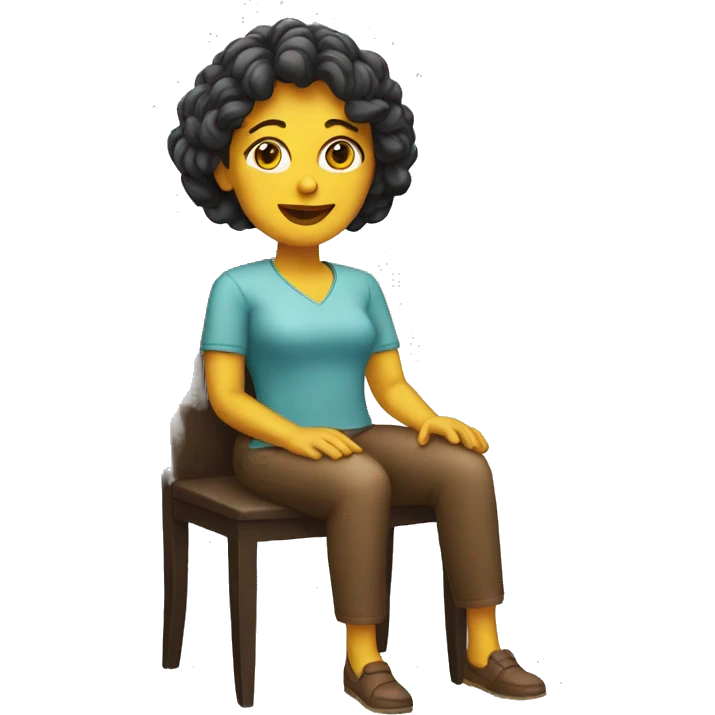 woman sitting down on a chair emoji
