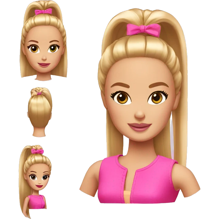 Barbie with single ponytail emoji