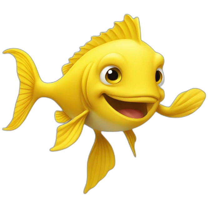 Yellow Fish saying hi to a Group of tuorism emoji