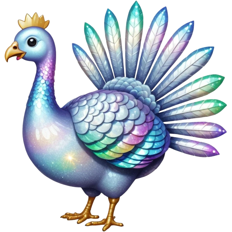 White glitter turkey emoji
