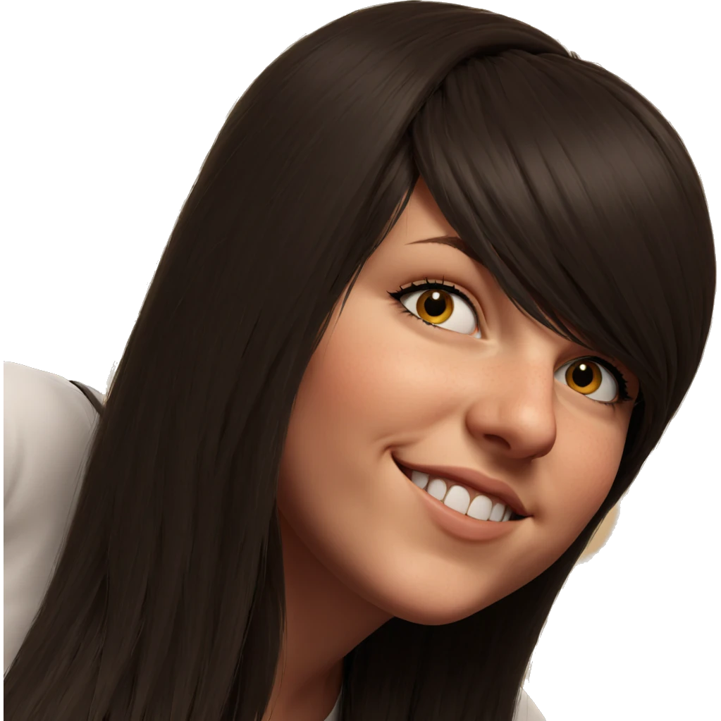 smiling girl with long hair emoji