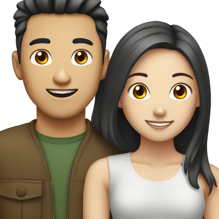 Asian guy white girl couple emoji