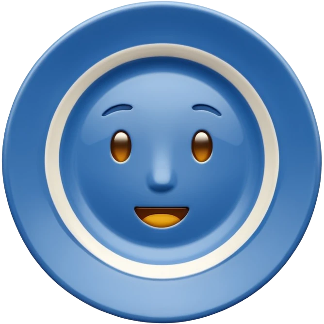 talking plate blue emoji