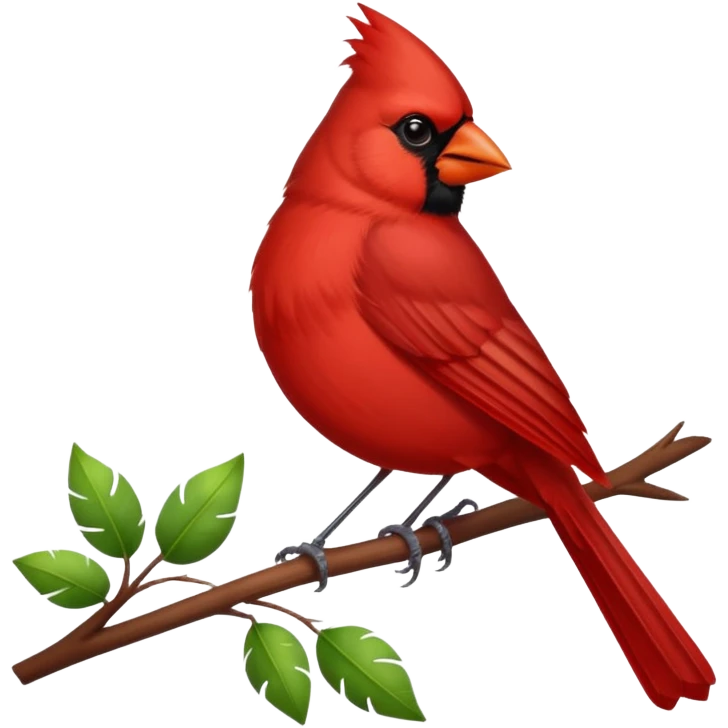 Cardinal bird with no background color emoji
