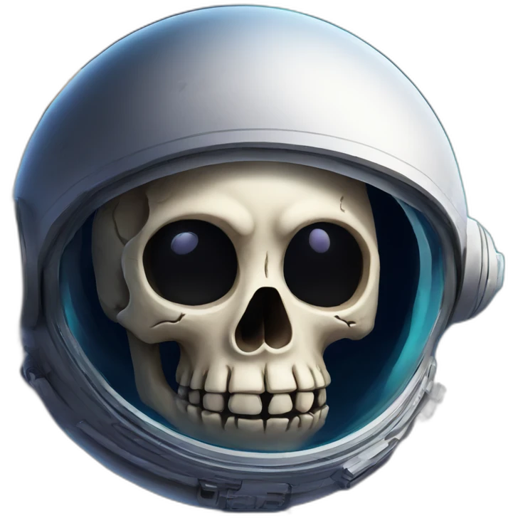 Skull in space with planets background  emoji