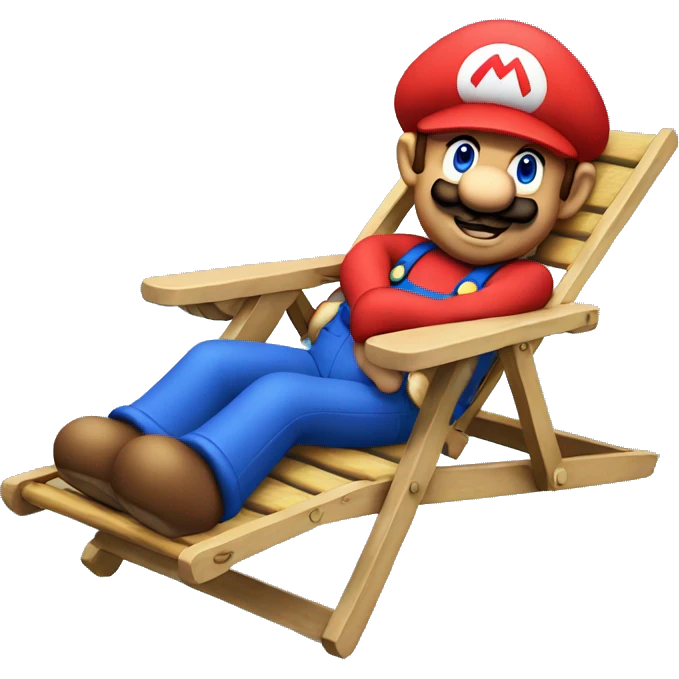 Mario on a deckchair emoji