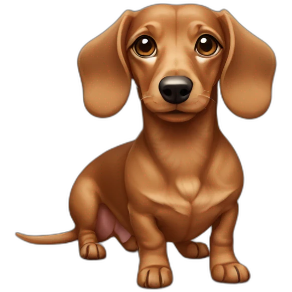 Light brown curly-haired dachshund emoji
