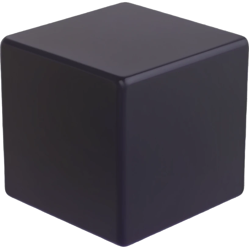 black cube in "glass" style emoji